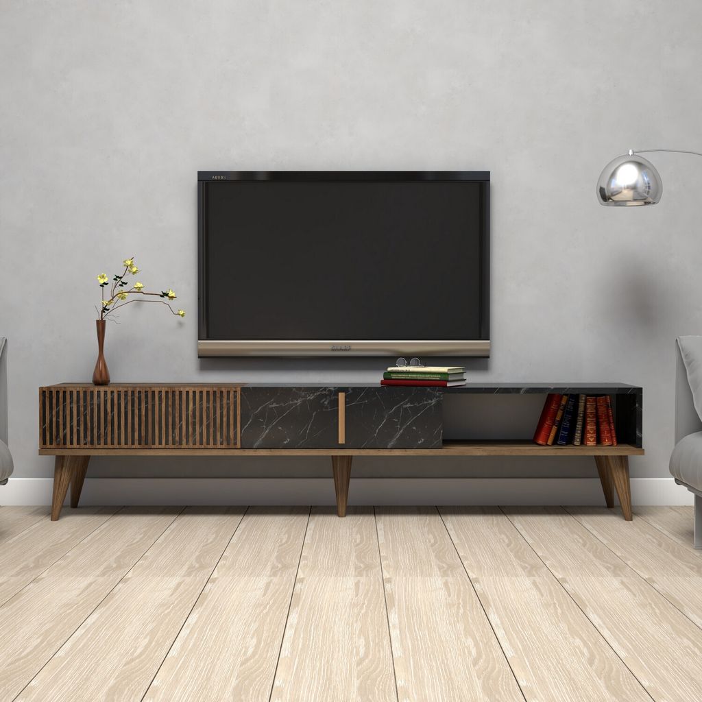 Skye Decor, Milan - Walnut, Black, TV-Schränke, Nussbaum, Produktbild 