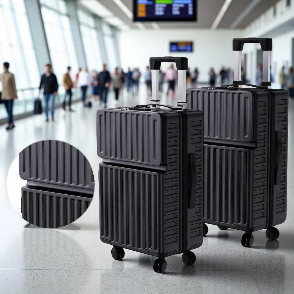 Set di Valigie e Trolley 2 Pezzi Nero - Sicurezza per Tutta la Famiglia