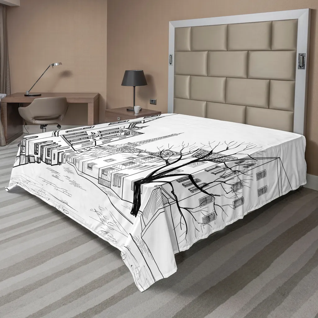 Lenzuolo Arredo Parigi Torre Eiffel 266x260 | ABAKUHAUS Bianco Nero