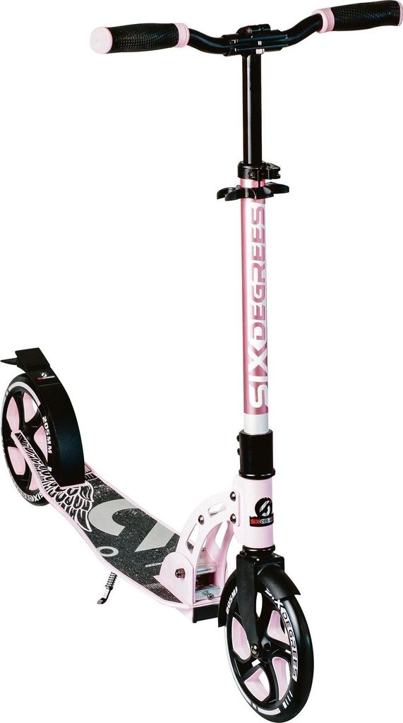 SIX DEGREES Aluminium Scooter mit Klappmechanismus u. Ständer, 205 mm, höhenverstellbar, , rosa,