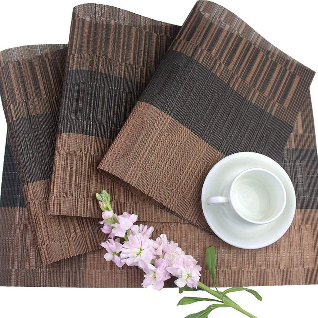 6 Tischsets Waschbar, Doppelseitig – Hitzebeständig Bis 80°C, Grau, 45x30 Cm