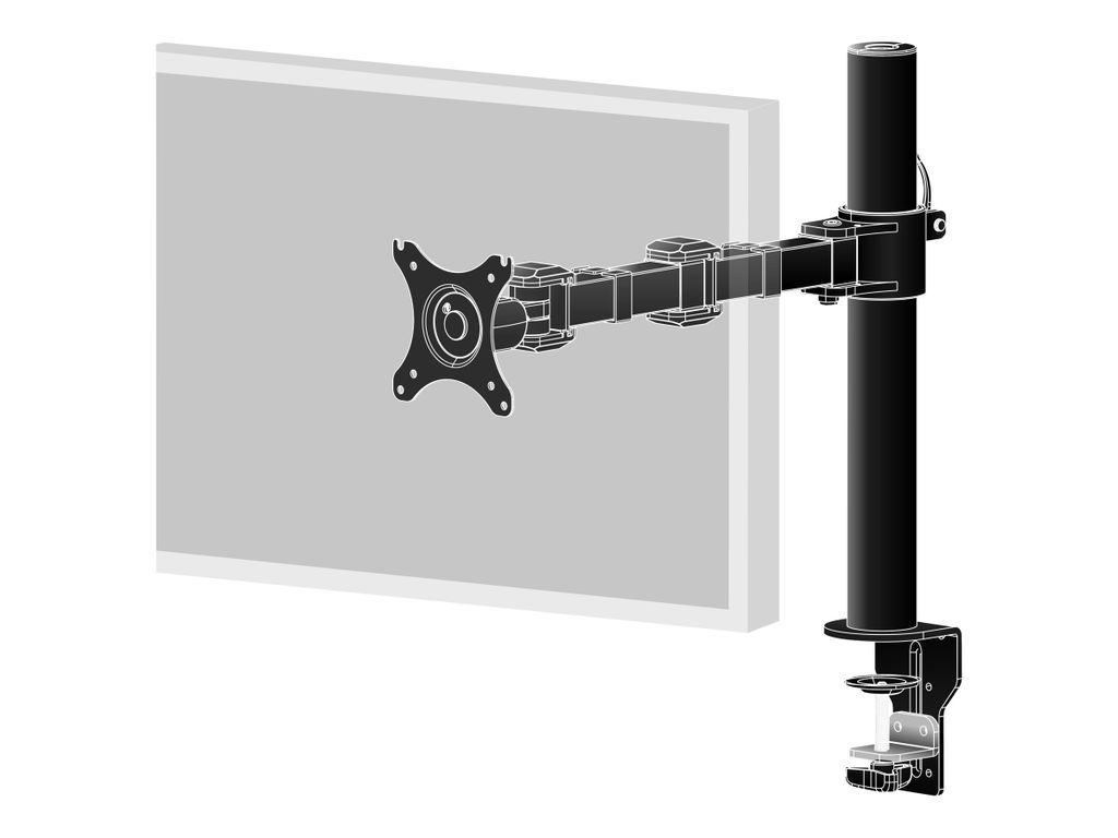 Iiyama DS1001C-B1 - Verstellbarer Arm für Monitor - Schwarz - Bildschirmgröße: 25.4-76.2 cm (10"-30") - Tischmontage (o