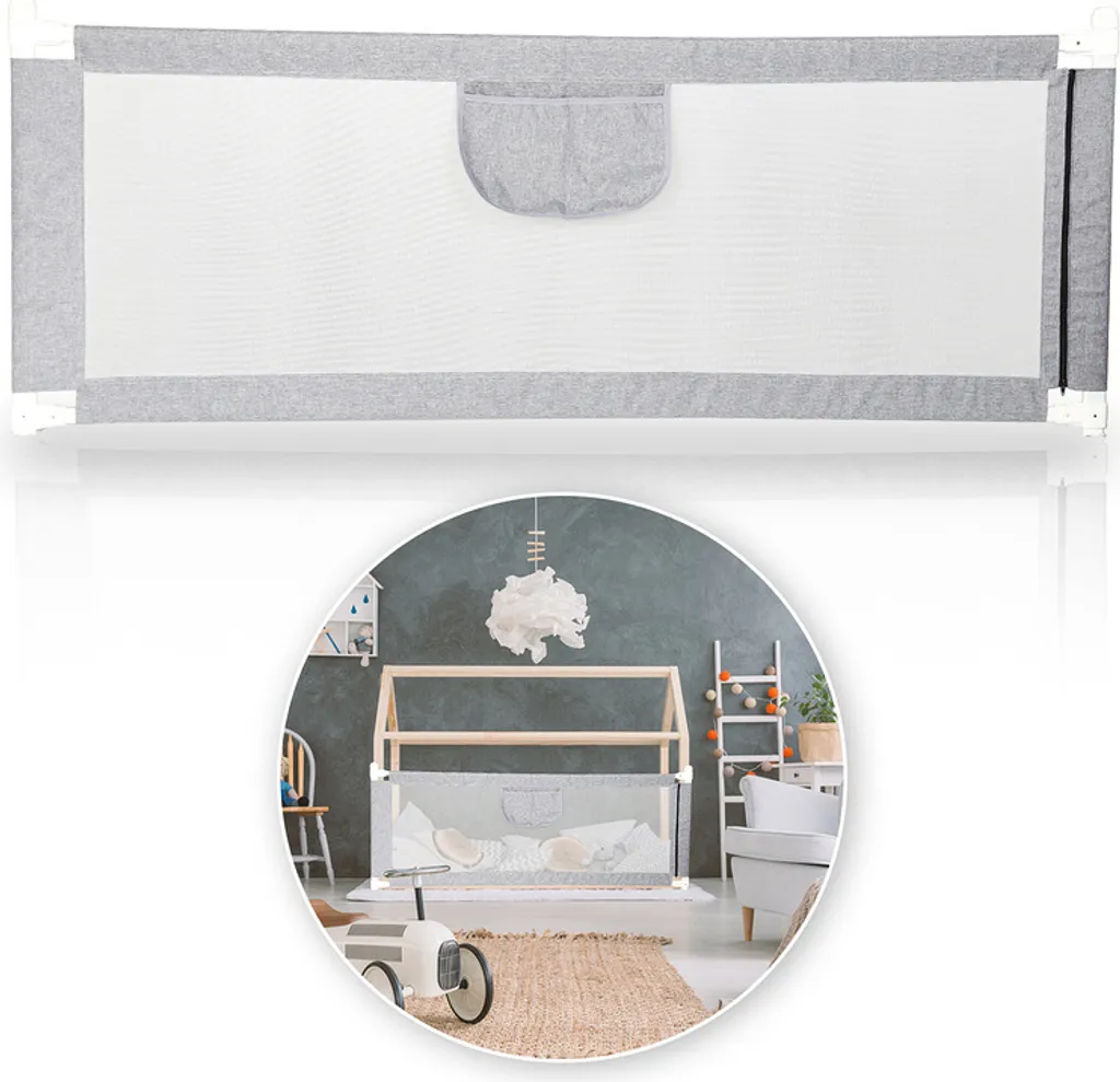 GYCS Bettgitter Bezug - Weicher Seitenschutz Für Kinderbetten, 200cm Plüschkissen