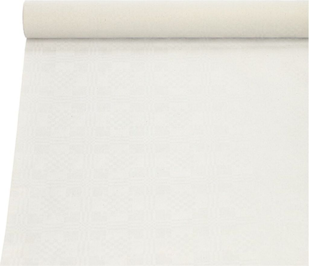 PAPSTAR 12540 Damast-Tischtuch Rolle 10 x 1 m weiß Imagen del producto 