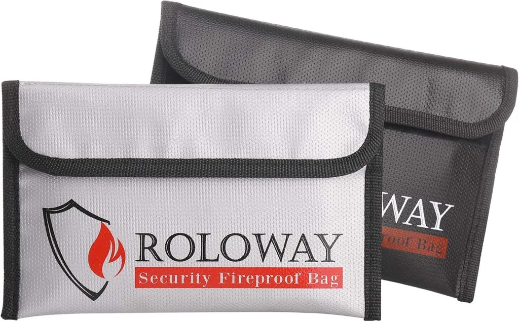 Petit sac ignifuge pour passeport et argent lot de 2 pochettes noires