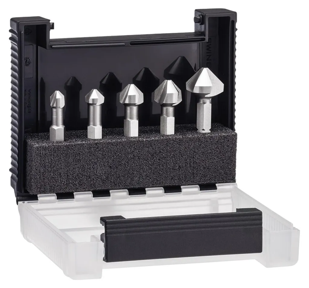 Éliminez les Bavures de Perçage avec le Set de 5 Fraises Wiha HSS 28027