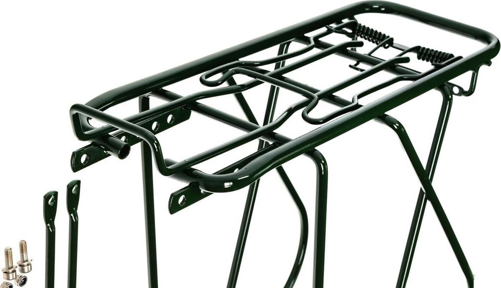 28 Zoll Gepäckträger Trekking City Bike Streben 160mm Federklappe oliv grün