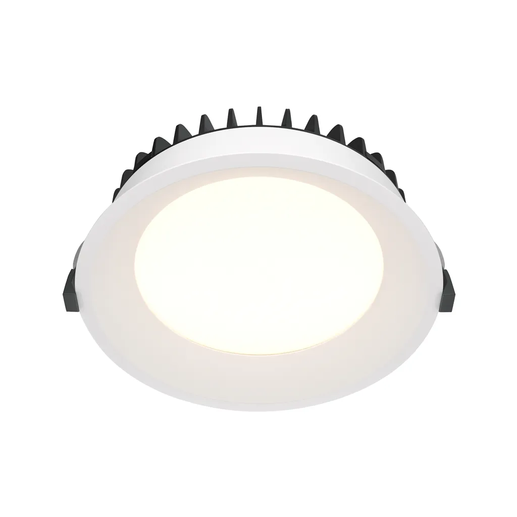Maytoni Luce da incasso LED IP44 24W rotonda bianco caldo alluminio bianco per vasca da bagno