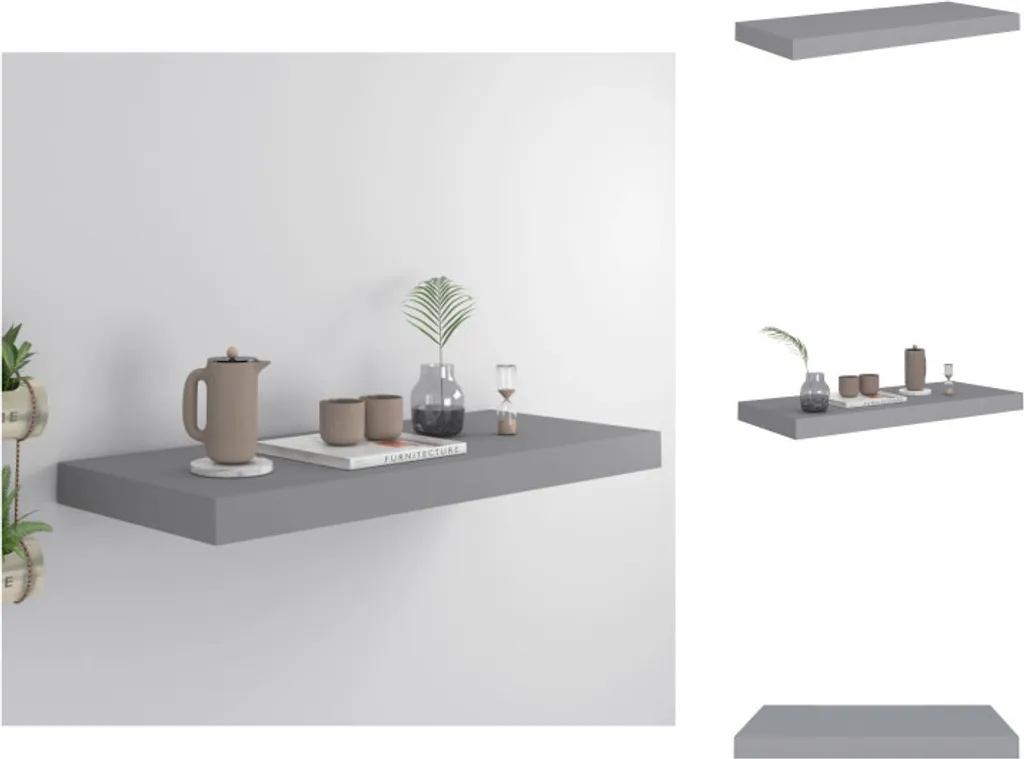 Scaffale Galleggiante Grigio 60cm vidaXL - Design Moderno in MDF