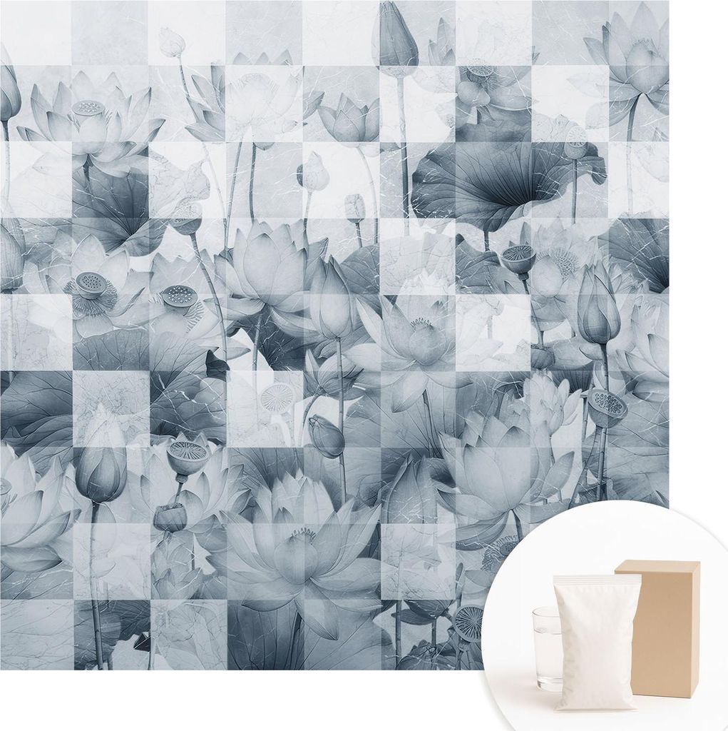 Fototapete - Wandbilder für Wohnzimmer - 250x250 cm - Dekorative Wandfolie - Modernes Design für Wanddekoration - Tapeten für Innenräume - Lotu...