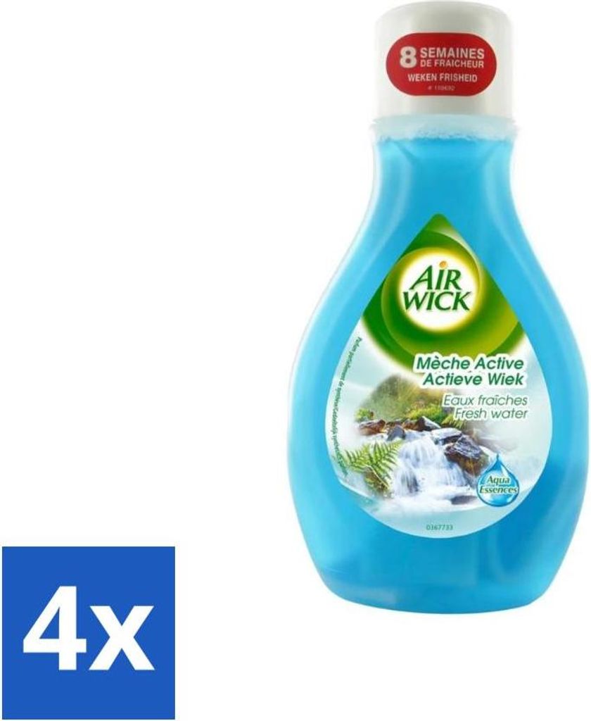 Air Wick – Lufterfrischer – Active Wick Fresh Water – 375 ml - Vorteilspack - 4 Stücke