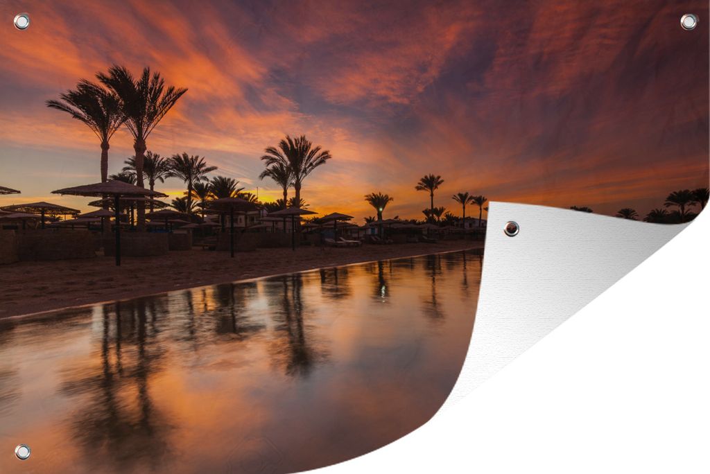MuchoWow 60x40 cm Outdoor-Poster Gartendeko Sichtschutz Garten Poster für den Garten Ägypten bei Sonnenuntergang