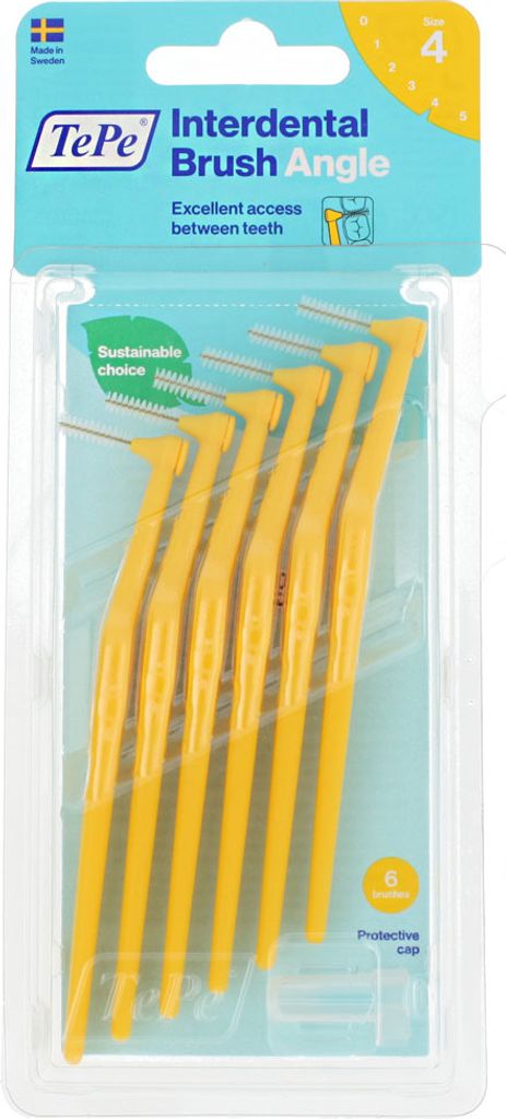 TePe Angle Interdentalbürsten 4 gelb (0,7 mm) 6 St. Produktbild 