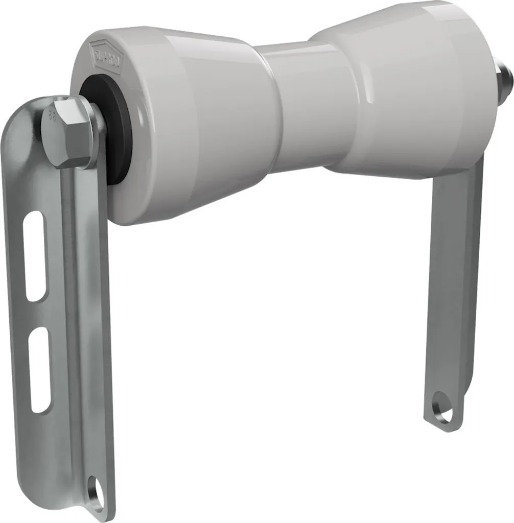 Rullo per chiglia in poliuretano con supporto C rotolo rimorchio per barca zincato SUPROD, 180 mm, grigio