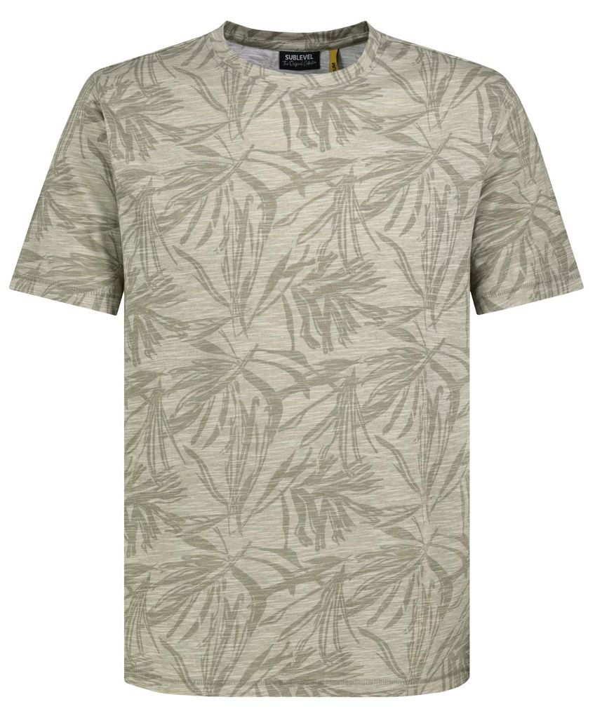 Sublevel Kurzarmshirt Rundhalsausschnitt Geblümt Gerade Passform Größe: S