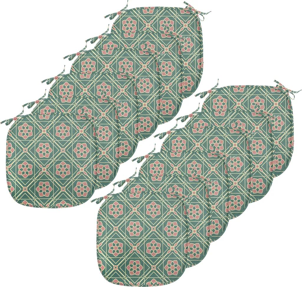 Set 12 Cuscini Sedie Mandala 40x40 ABAKUHAUS Rosa Giada Impermeabili