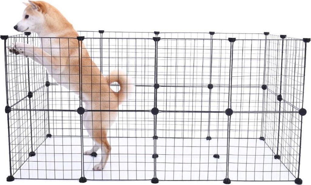 Happyment Tiergehege – Hühnergehege – Kaninchengehege – Katzengehege – Welpengehege – Hundegehege – Nagergehege – Laufstall – Blac...