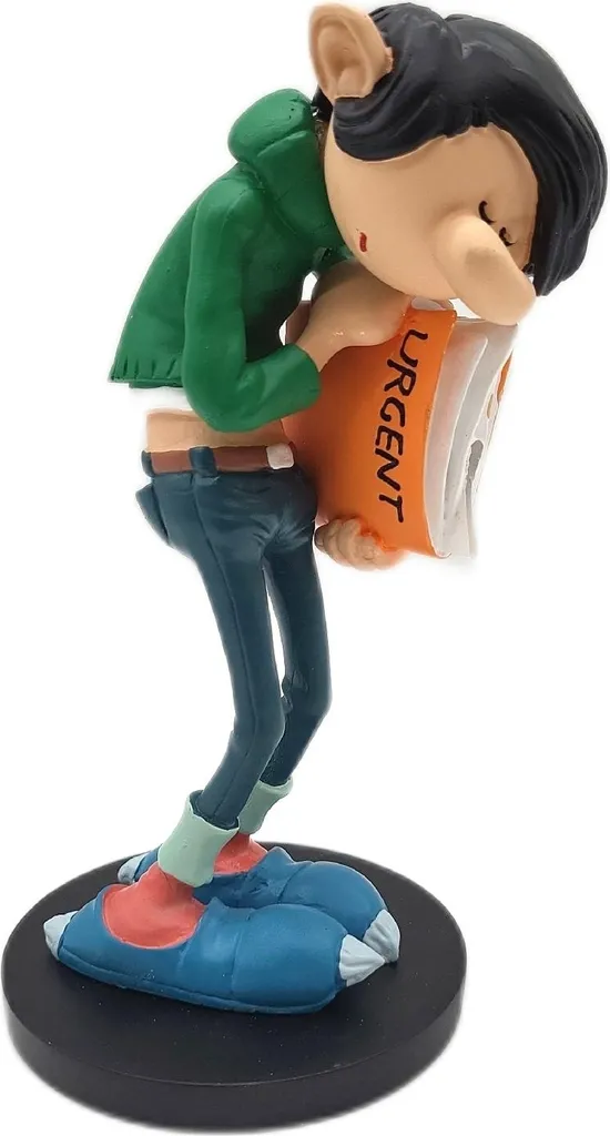 Figurine Gaston Lagaffe avec documents - Détails soignés peints à la main - 3