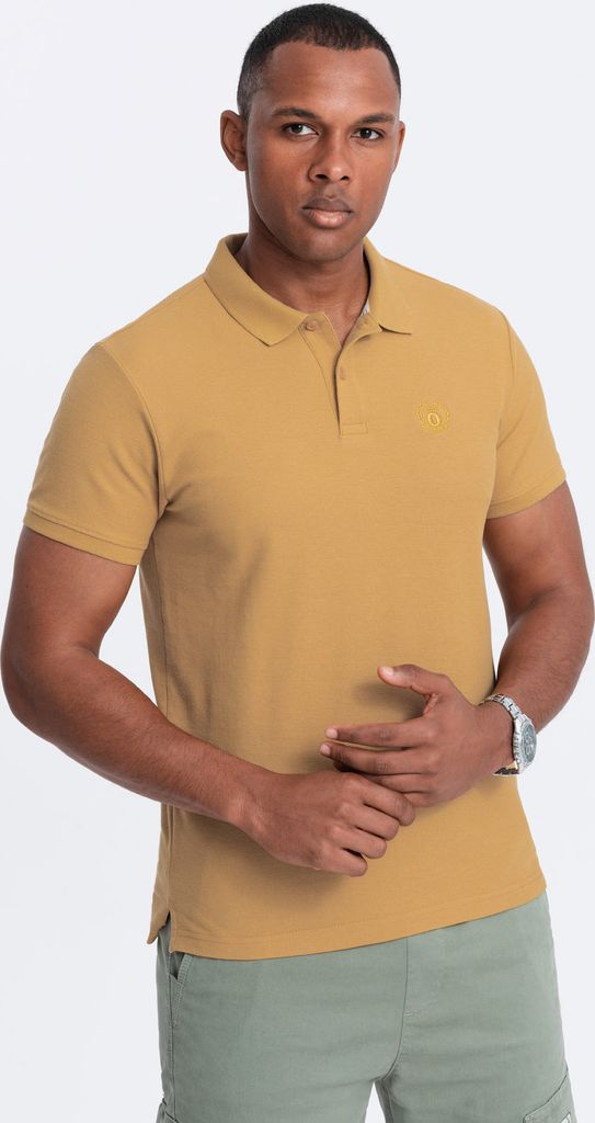 Ombre Clothing Herren-T-Shirt mit Kragen Venolas senf XXL