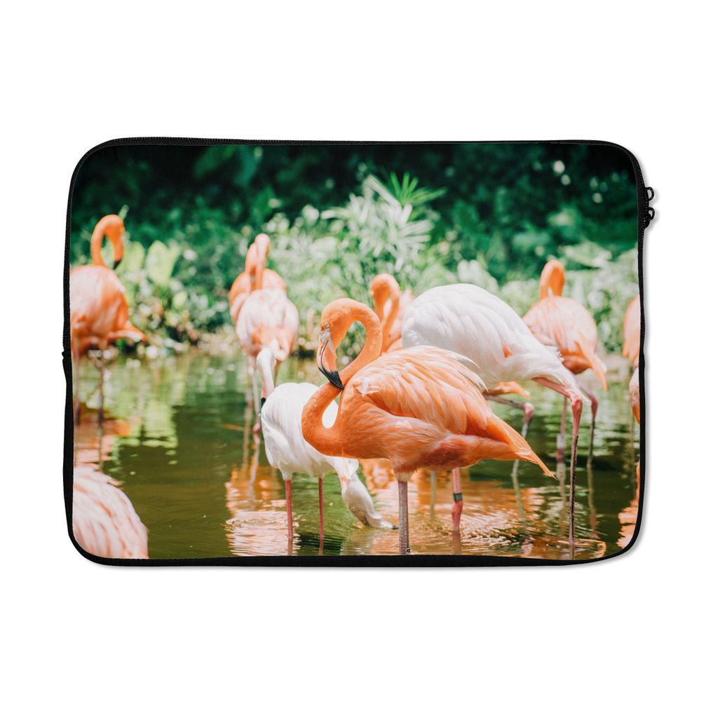MuchoWow Laptop Hülle 14 ZollFlamingos stehen im Wasser Laptoptasche - Laptoptasche - Stoßsicher - Schutzhaube