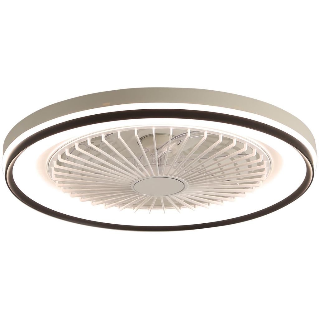 19-Zoll Flach-Deckenventilator mit 6-stufiger Fernbedienung, superleisem DC-Motor, RGB & 3-Farben-Licht, dimmbar – ideal fürs Schlafzimmer