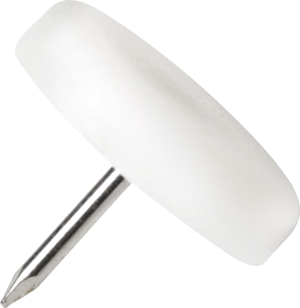 Adsamm | 32 x Kunststoffgleiter mit Nagel | Ø 25 mm | Weiß | rund | Möbelgleiter mit Stift in von Adsamm