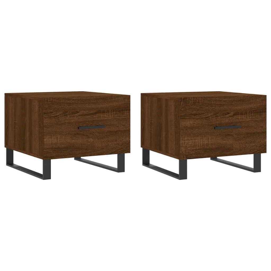 Set 2 Tavolini 50x50x40 cm Rovere Marrone | Design Salotto Moderno
