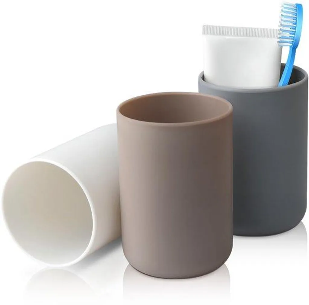 Gobelet pour brosses à dents en plastique sain lot de 3 gobelets