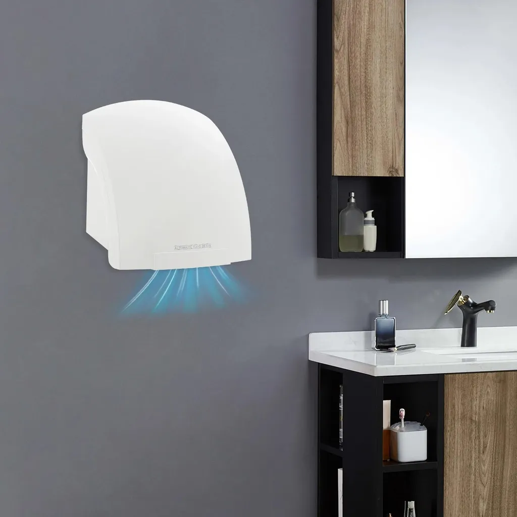 Sèche-mains automatique mural professionnel blanc pour petits espaces