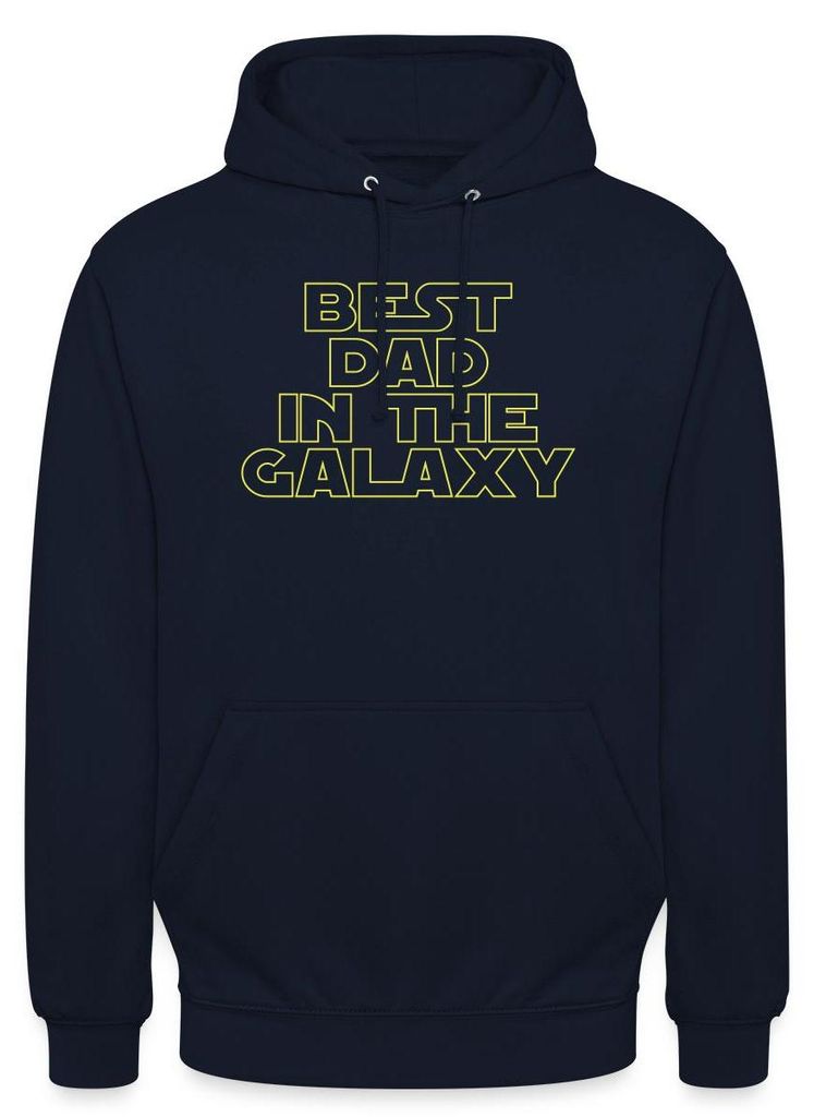 Spreadshirt Best Dad In The Galaxy Uni Hoodie, L, Navy