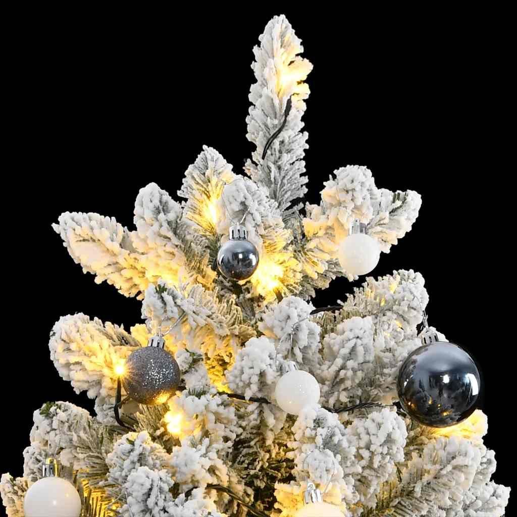 vidaXL Künstlicher Weihnachtsbaum Klappbar 300 LEDs & Kugeln 210 cm