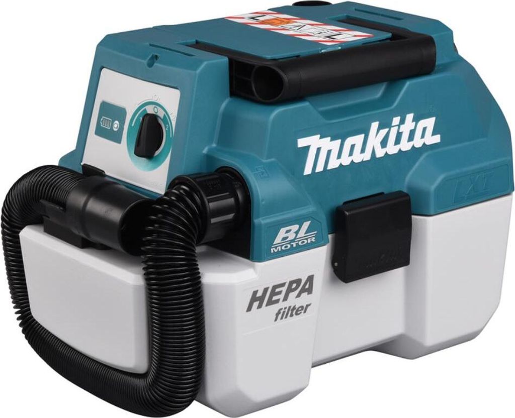Makita DVC750LZ, Trocken&Nass, Grau, Türkis, 7,5 l, 7,5 l, Produktbild 
