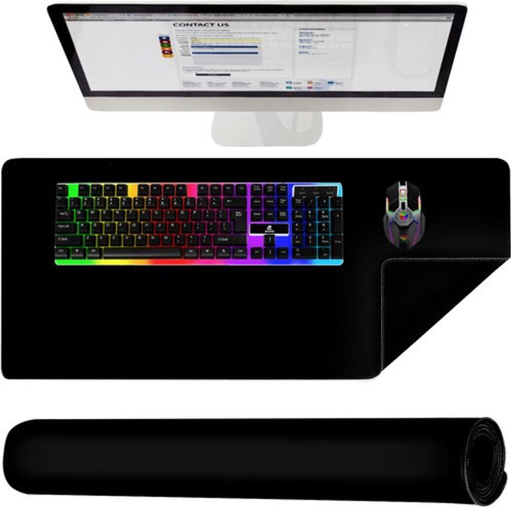 Izoxis 18625 Tastatur- und Mauspad 90 x 45 cm schwarz Produktbild 