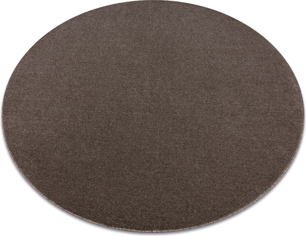 Tapis moquette ronde 200 cm ETON PLUS coloris marron brun chocolat