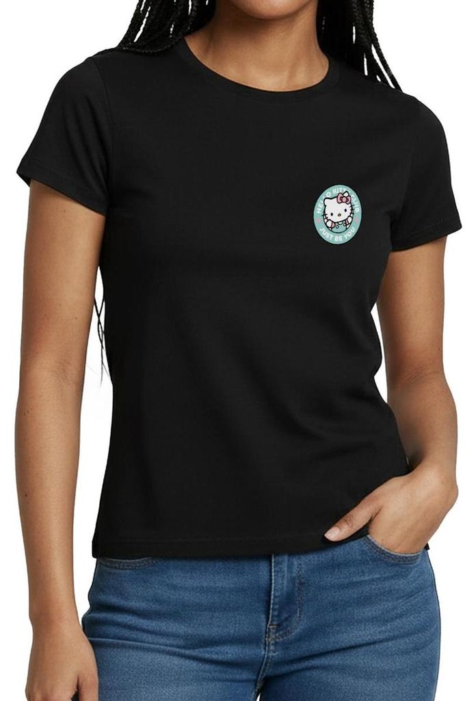 Spreadshirt Hello Kitty Club Just Be You Frauen T-Shirt, M, Schwarz