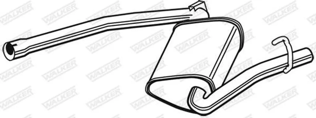 Silencieux Central WALKER 23054 OE 8E0253409AR pour Audi A4 8E Berline