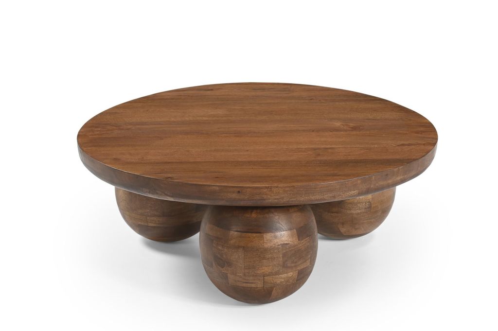Marmoholz - Table basse ronde Siena Ø80 x H30 cm en bois Image du produit 