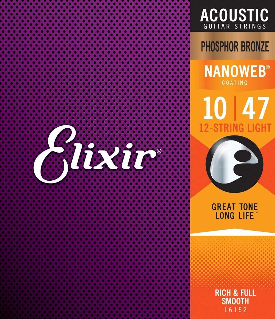 Elixir 16152 Nanoweb 12 10-47 Struny pro akustickou kytaru Obrázek produktu 