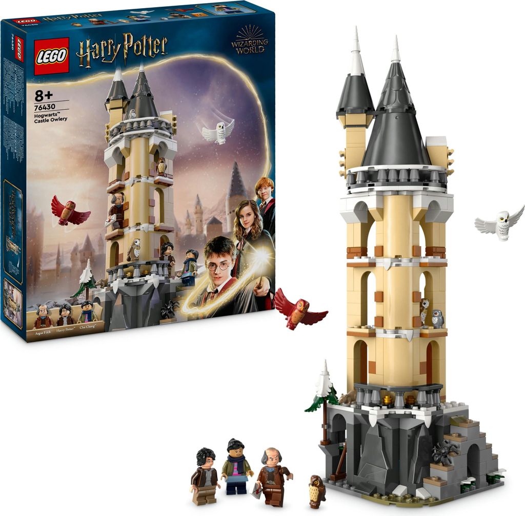 LEGO Harry Potter Eulerei auf Schloss Hogwarts, Abenteuer-Set mit Spielzeug-Tieren und 3 Mini-Figuren, Spielzeug zum Film für Kinder, Geschenk fü...