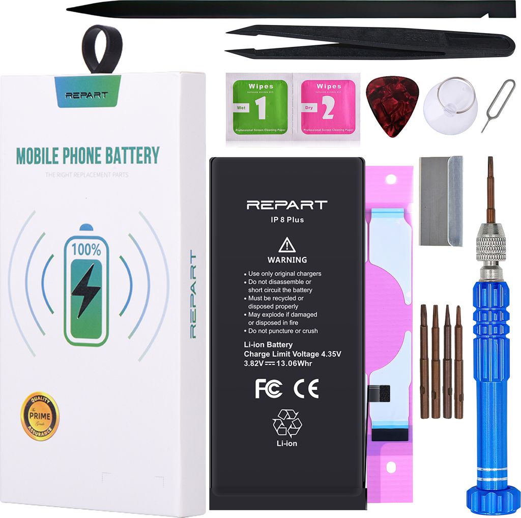 TRADEBIT Akku Ersatz kompatibel für Apple iPhone 8 Plus - Li-Ion - 3420 mAh - Hohe Kapazität Ersatzakku