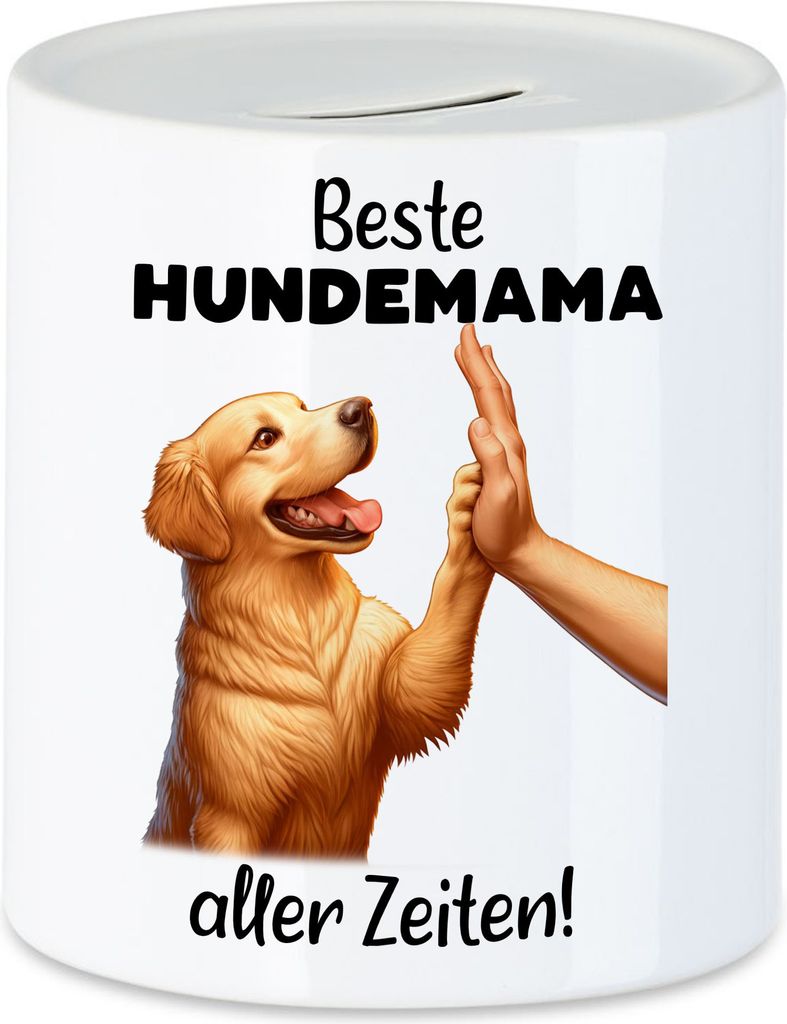 Beste Hundemama aller Zeiten Golden Retriever High Five Spardose - Tolle Geschenkidee