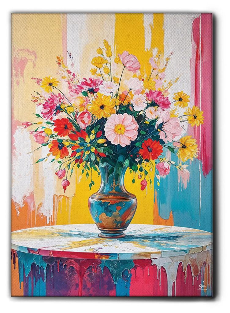 Giallobus - 50 - Blumenvase „Splash“ - Giallobus - 35L x 50W cm - Bild - Premium Loom Canvas mit hoher Dicke