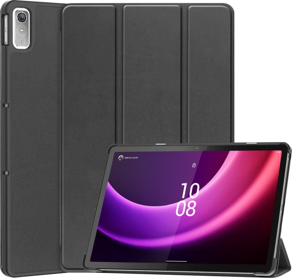 Case2go - Hülle kompatibel mit Lenovo Tab P11 2nd Gen (2022) - 11.5 inch - Mit AutoWake-Funktion Kunstleder TPU Tablet Case Schutzhülle - Schwarz