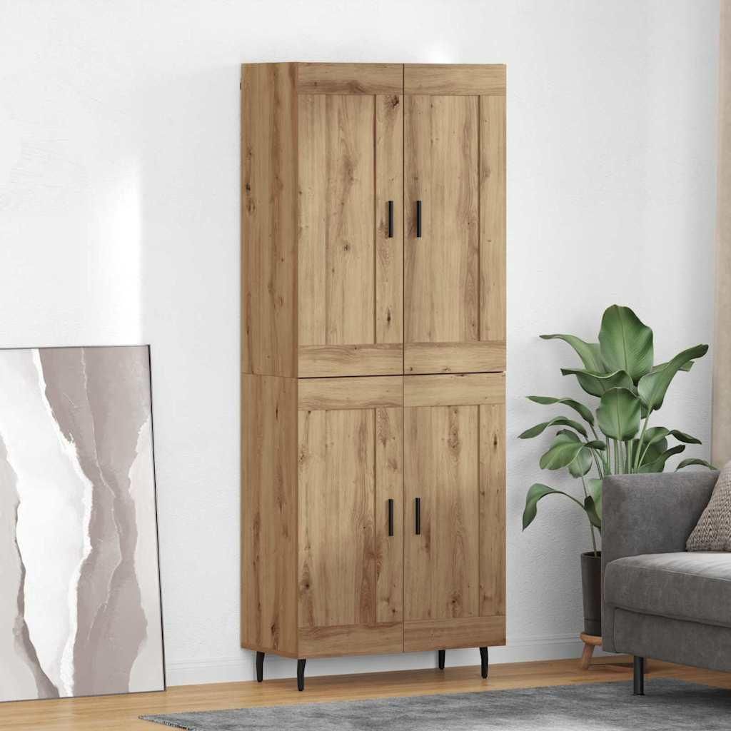 vidaXL Highboard 2 pcs Artisan-Eiche Holzwerkstoff