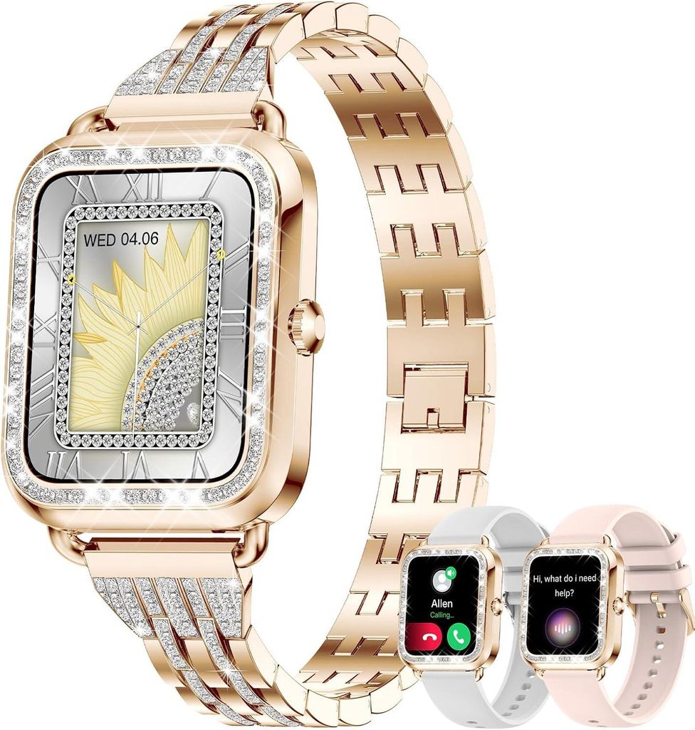 Damen Smartwatch mit Telefonfunktion, 1.29" Touchscreen, Produktbild 