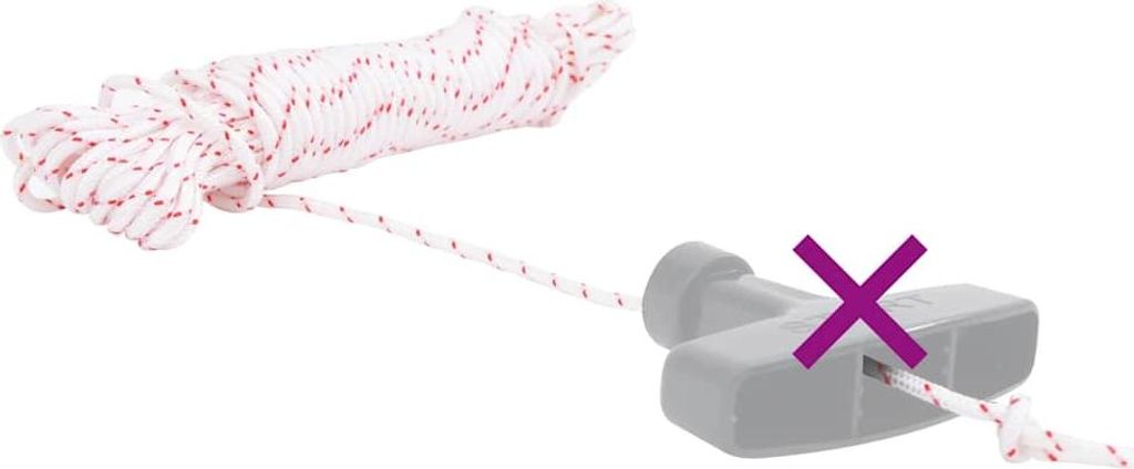 vidaXL Starterseil Weiß und Rot Ø3 mm 10 m Nylon