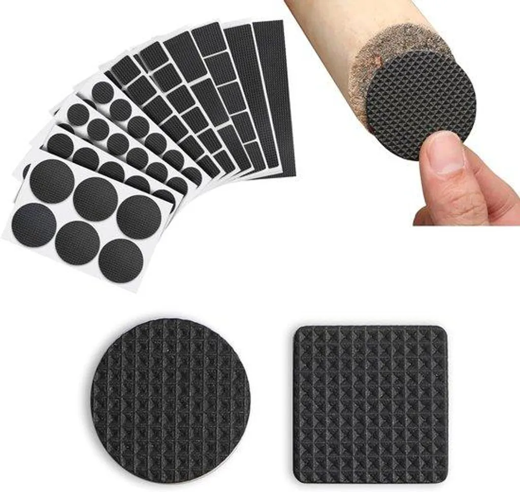 Anti-rayures et antidérapant meuble, kit 141 patins 8 tailles 4 mm