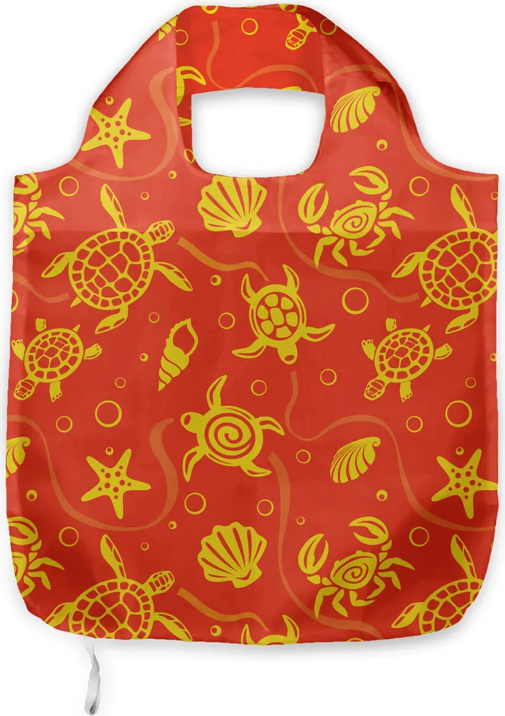 ABAKUHAUS Borsa Tracolla Arancione Tartarughe - Shopper Spesa Moda