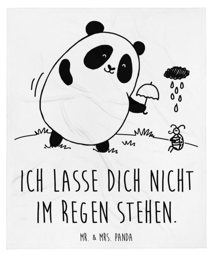 Mr. & Mrs. Panda Plaid Panda Zusammenhalt - Weiß - Geschenk, Decke, Sofadecke, Bettdecke, Kuscheldecke, Tagesdecke