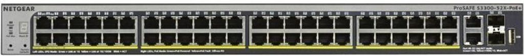 GS752TXP, 48 Port Gigabit Smart Switch, 380W PoE+ Budget, 2x 10G Base-T Ports, 2x SFP+ Ports